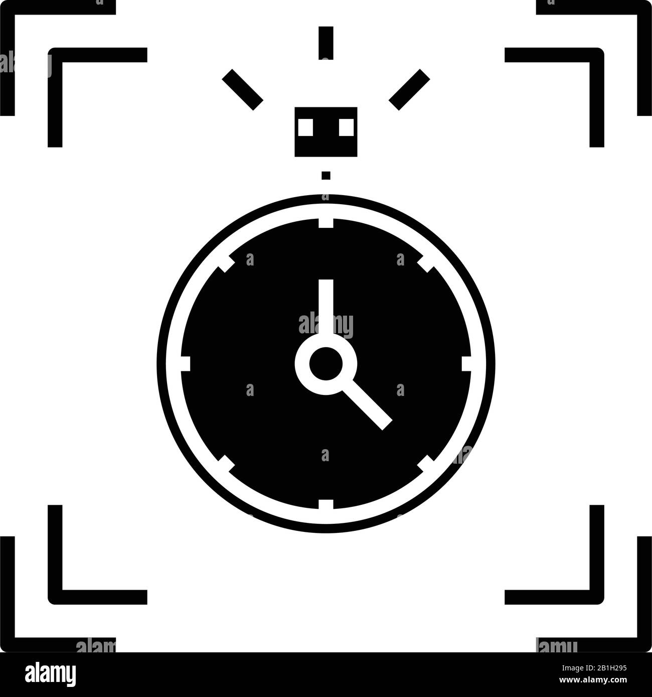 Alarm noise black icon, concept illustration, vector flat symbol, glyph