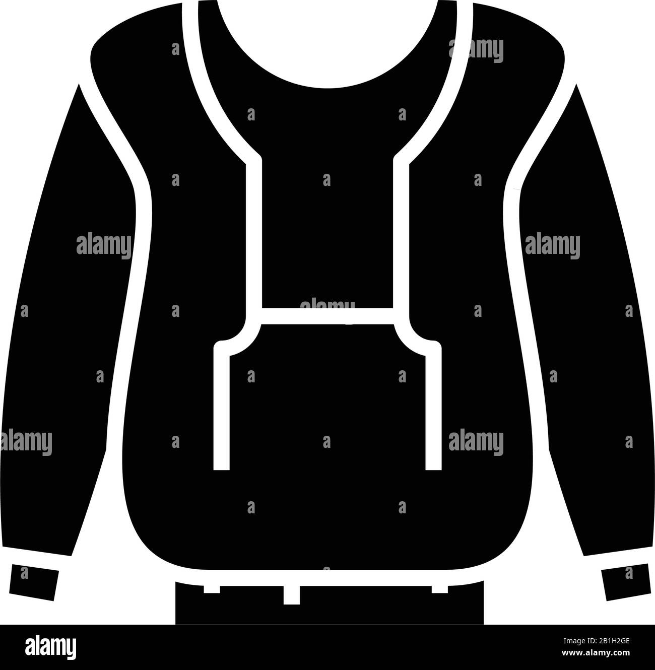 Big sweatshirt black icon, concept illustration, vector flat symbol, glyph sign. Stock Vector