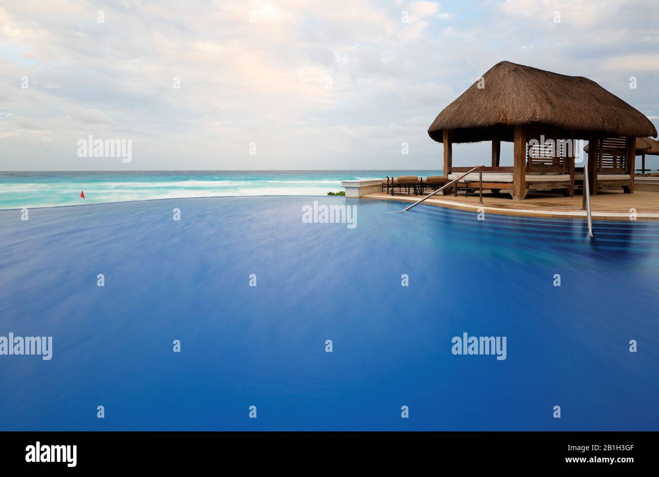 The Massage Hut and swimming pool of JW Marriott at Cancun, Mexico