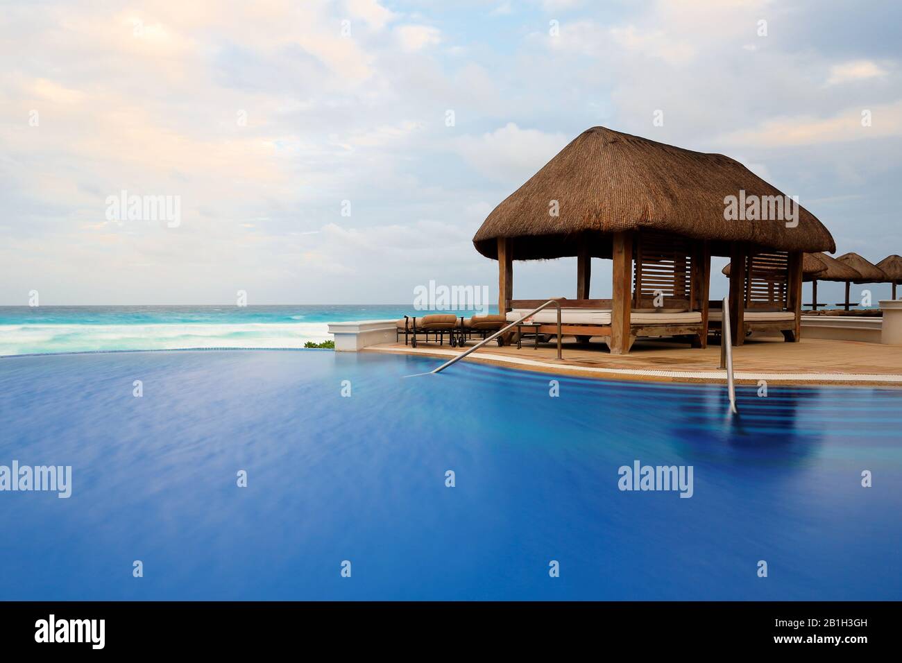 The Massage Hut and swimming pool of JW Marriott at Cancun, Mexico