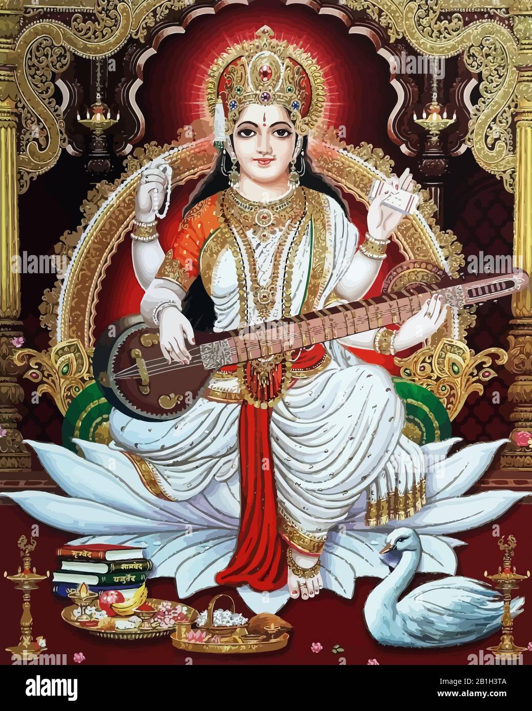 Saraswati swan hi-res stock photography and images - Alamy