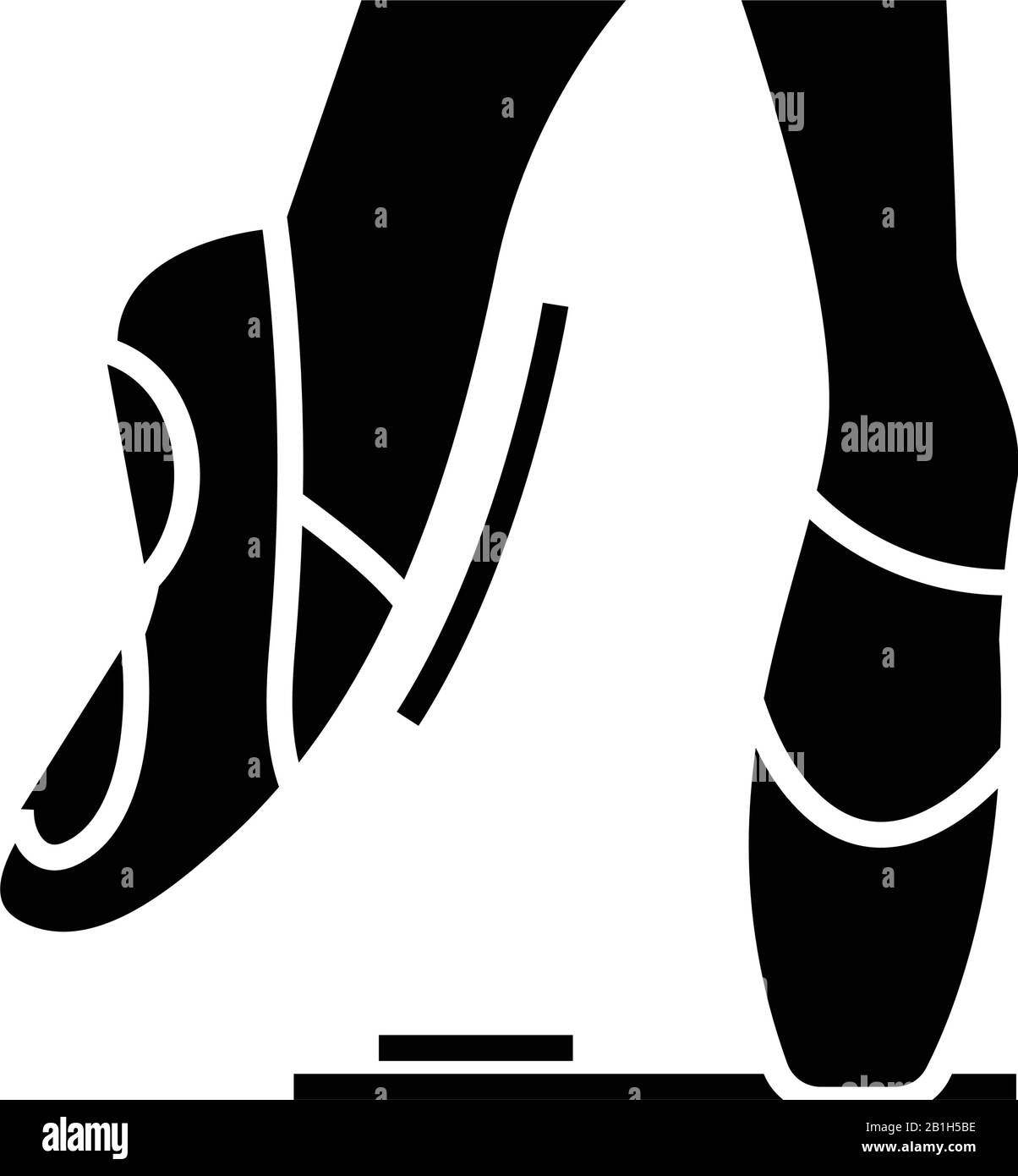 Ballet shoes black icon, concept illustration, vector flat symbol ...