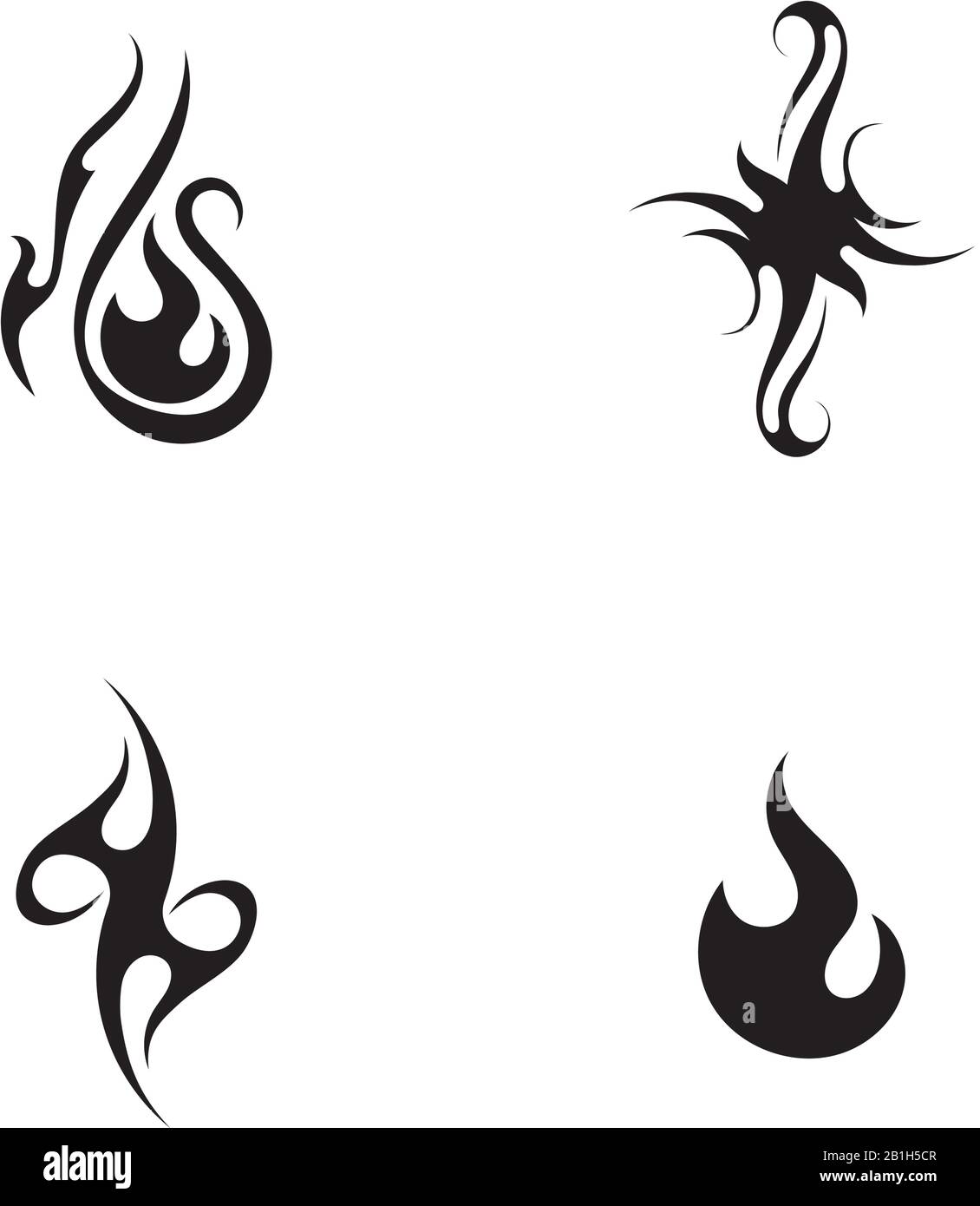 Cartoon Fire Or Flame Icon. Fire Drawn In One Stroke Or Line Pattern. Funny  Flat Vector Flames Icon. Drawing Burn, Bonfire, Campfire Banner. Flame  Tattoo Tribal Logo. Burns Sign. Royalty Free SVG,