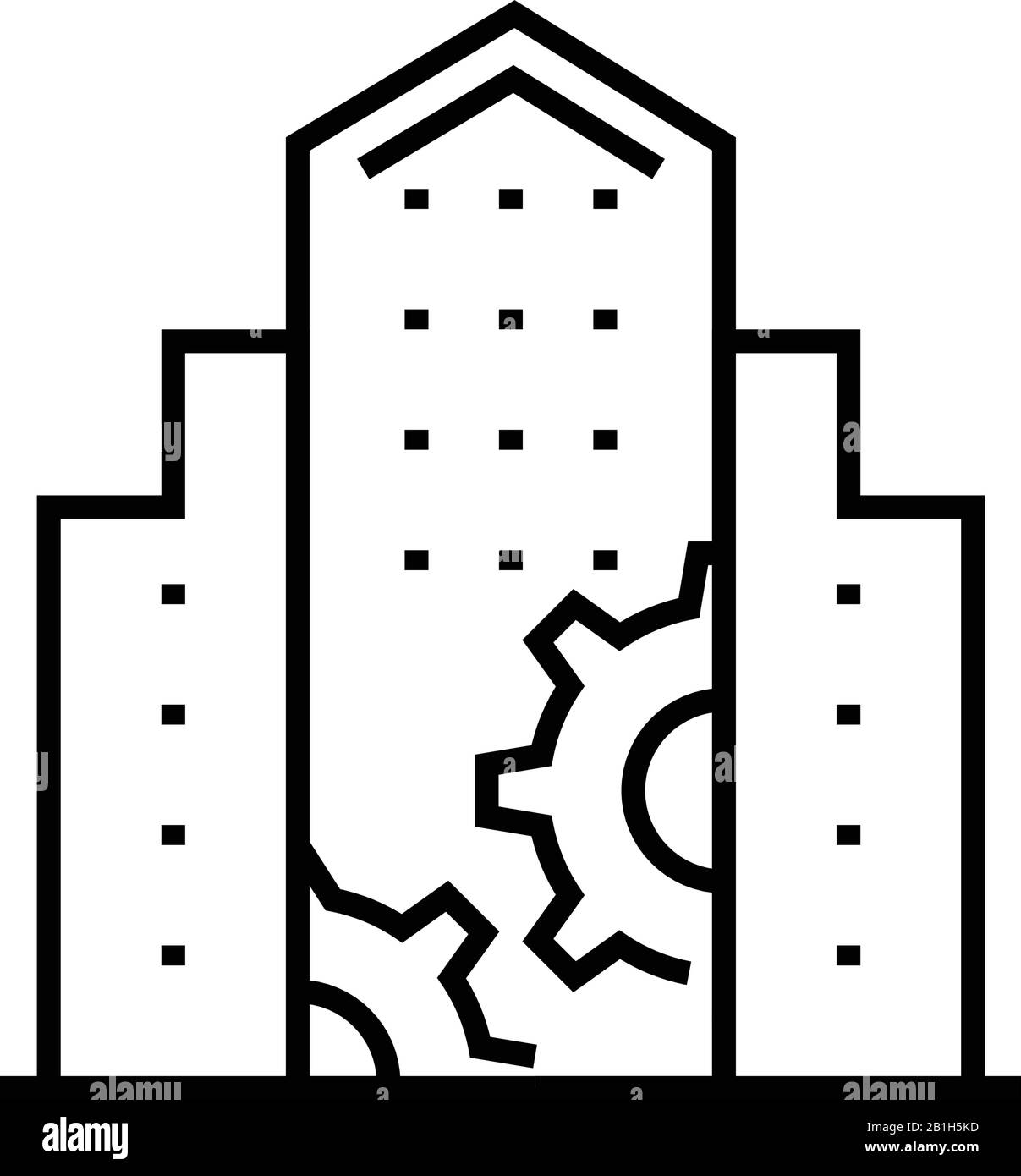Factory line icon, concept sign, outline vector illustration, linear ...