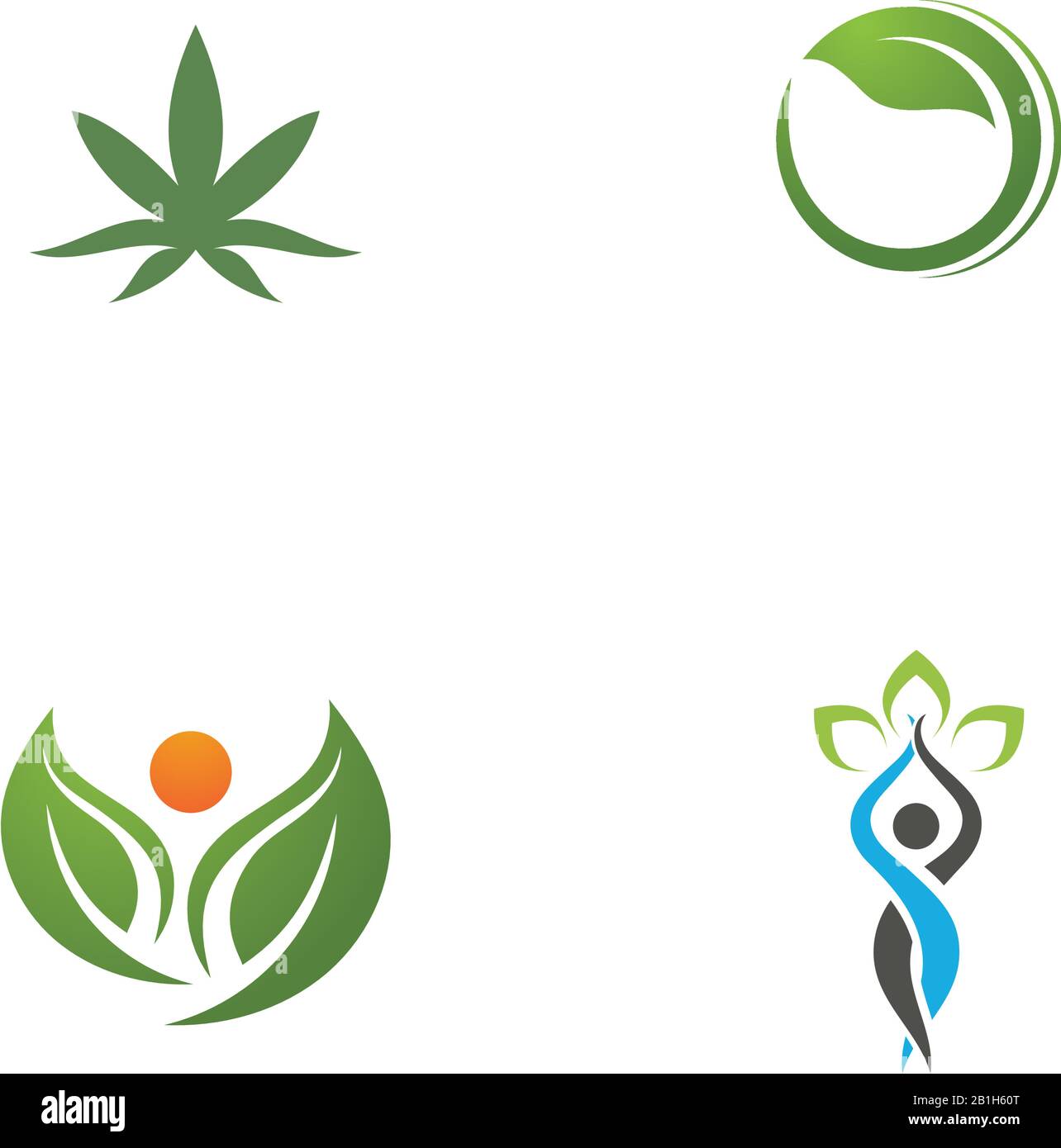 Logos of green leaf ecology nature element vector Stock Vector Image ...