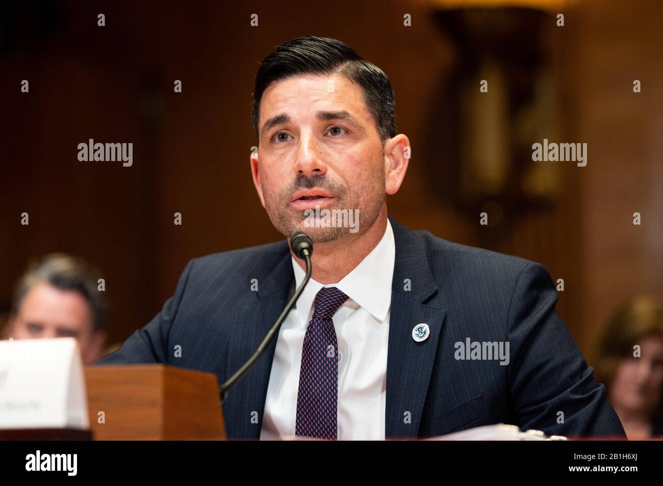 Chad Wolf, Acting Secretary, U.S. Department of Homeland Security, testifying at a hearing of the Senate Appropriations Committee Subcommittee on the Department of Homeland Security. Stock Photo