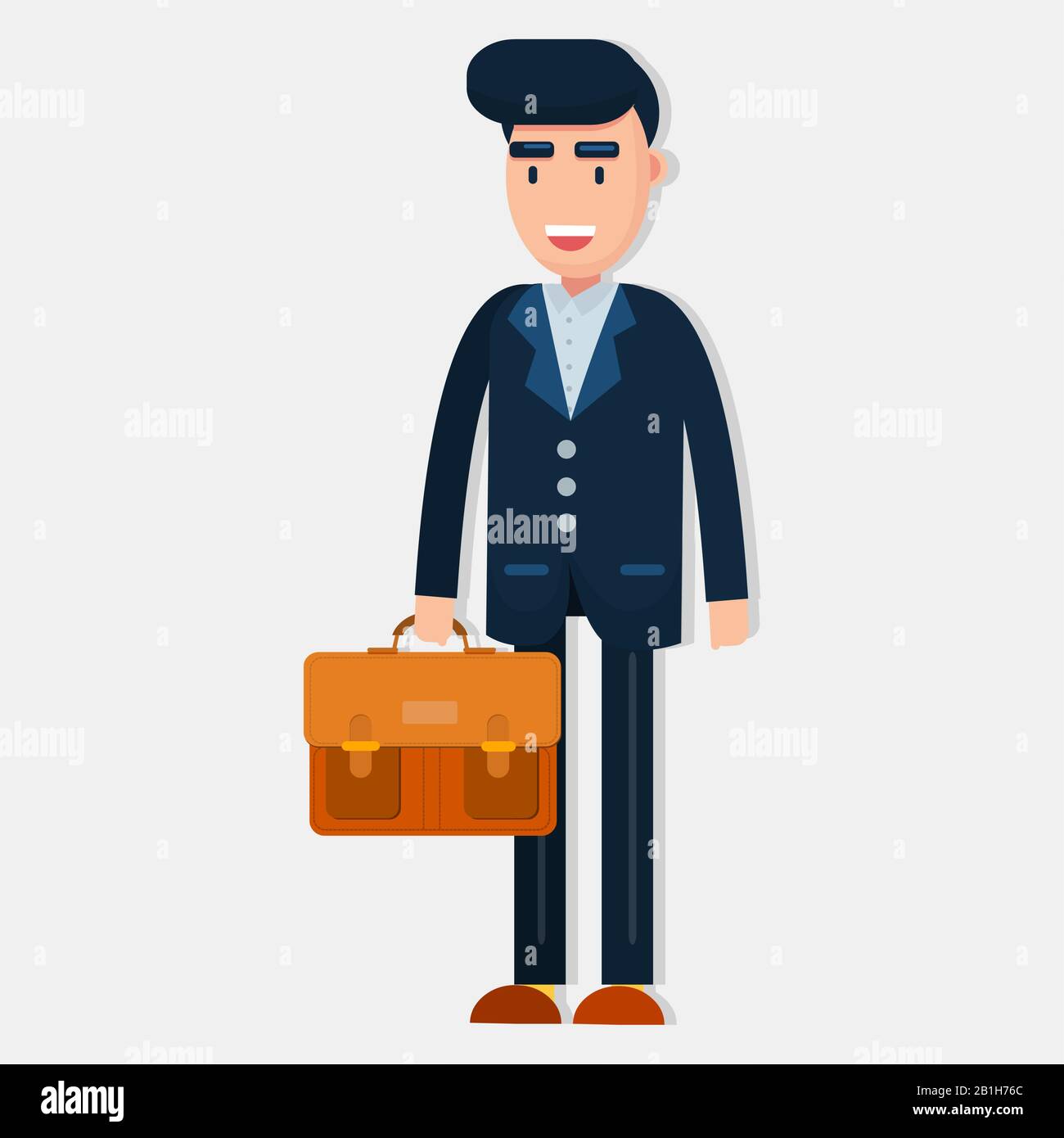man holding work bag for businessman concept vector illustration Stock