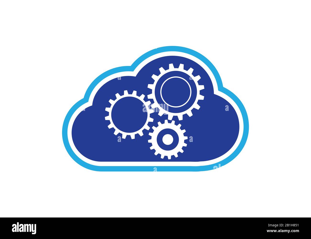 Digital Tech Cloud Logo design sign Vector Illustrations. Stock Vector