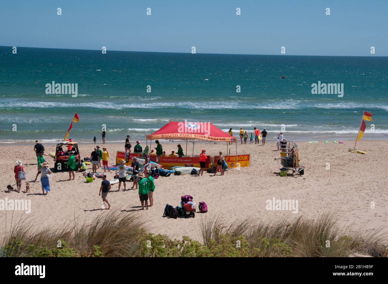 Surf Life Saving Club activities on the beach at Port Noarlunga, South