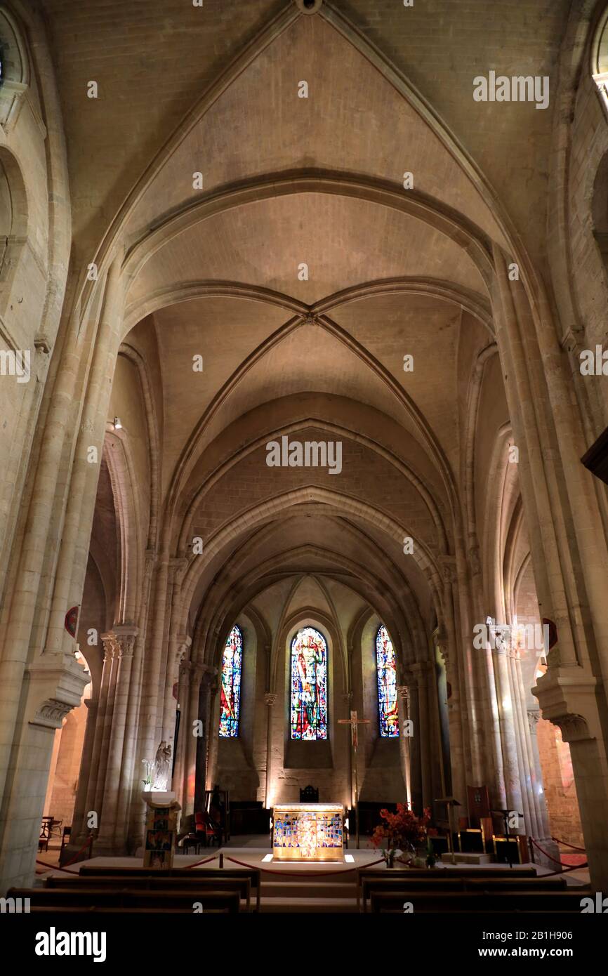Interior view of SaintPierre de Montmartre church, the oldest