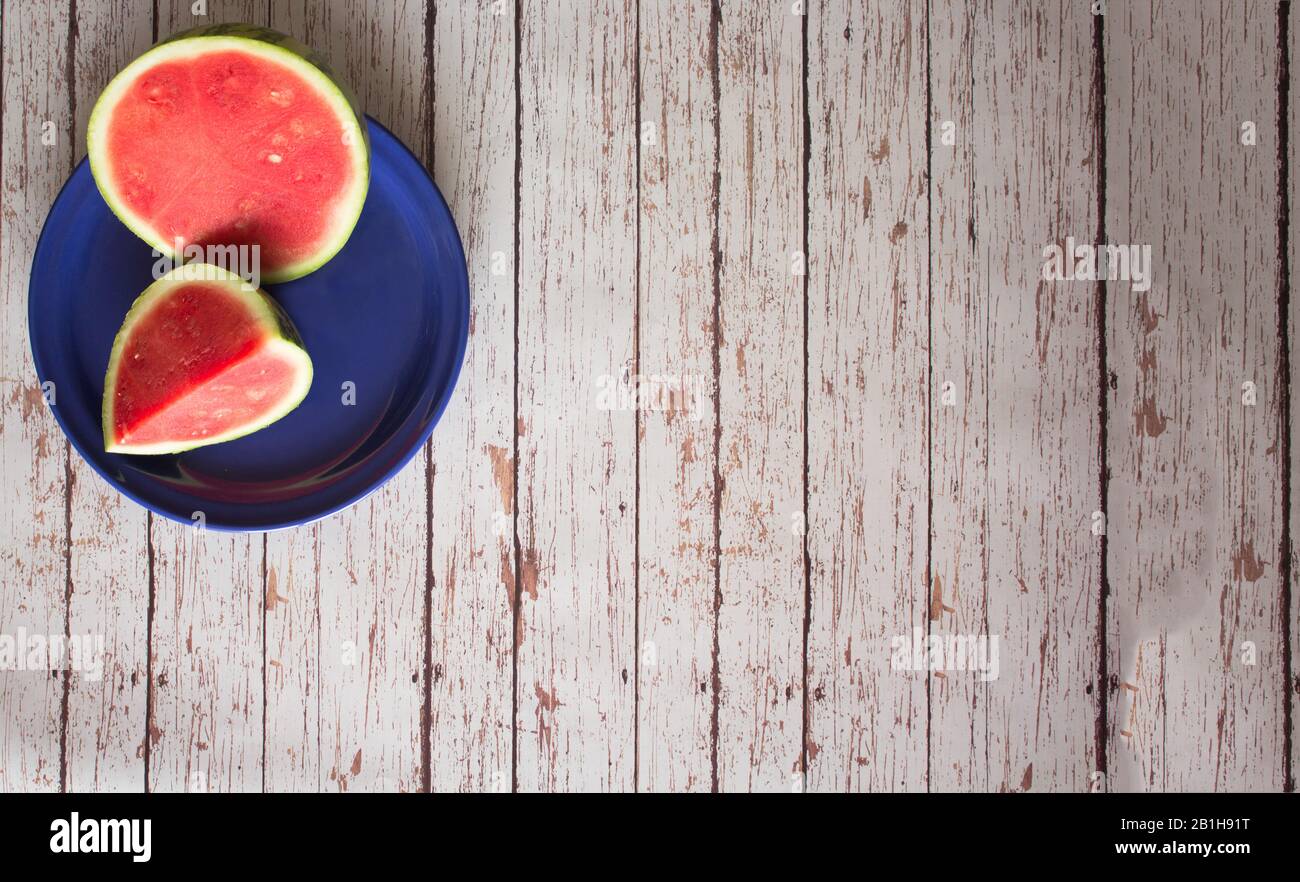 watermelon on wooden background Stock Photo