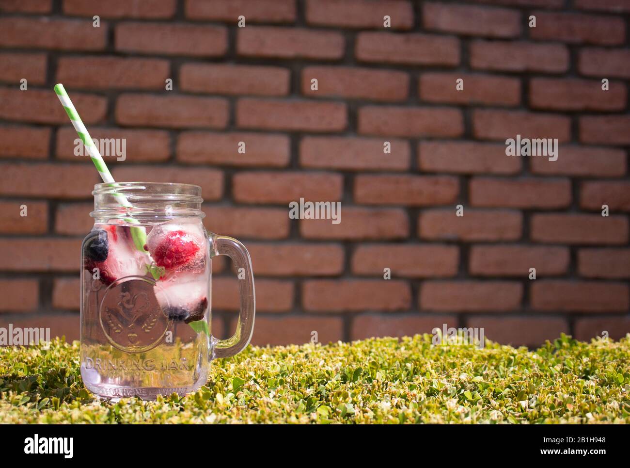 water on mason jar Stock Photo