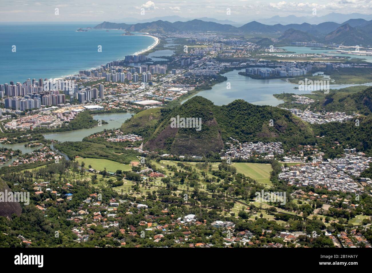 Barra da Tijuca neighbourhood in Rio de Janeiro with city lake and high ...