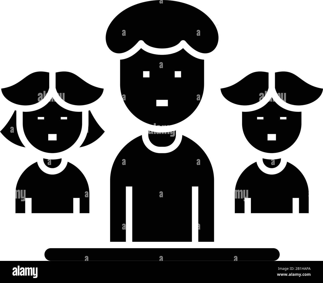 A group of people black icon, concept illustration, vector flat symbol ...