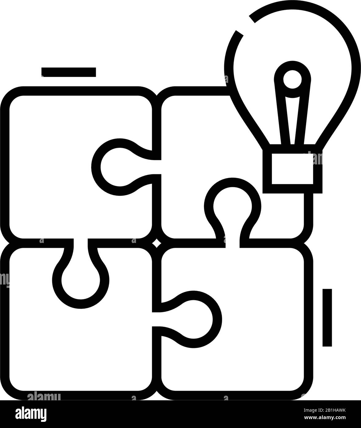 Finished puzzle line icon, concept sign, outline vector illustration ...