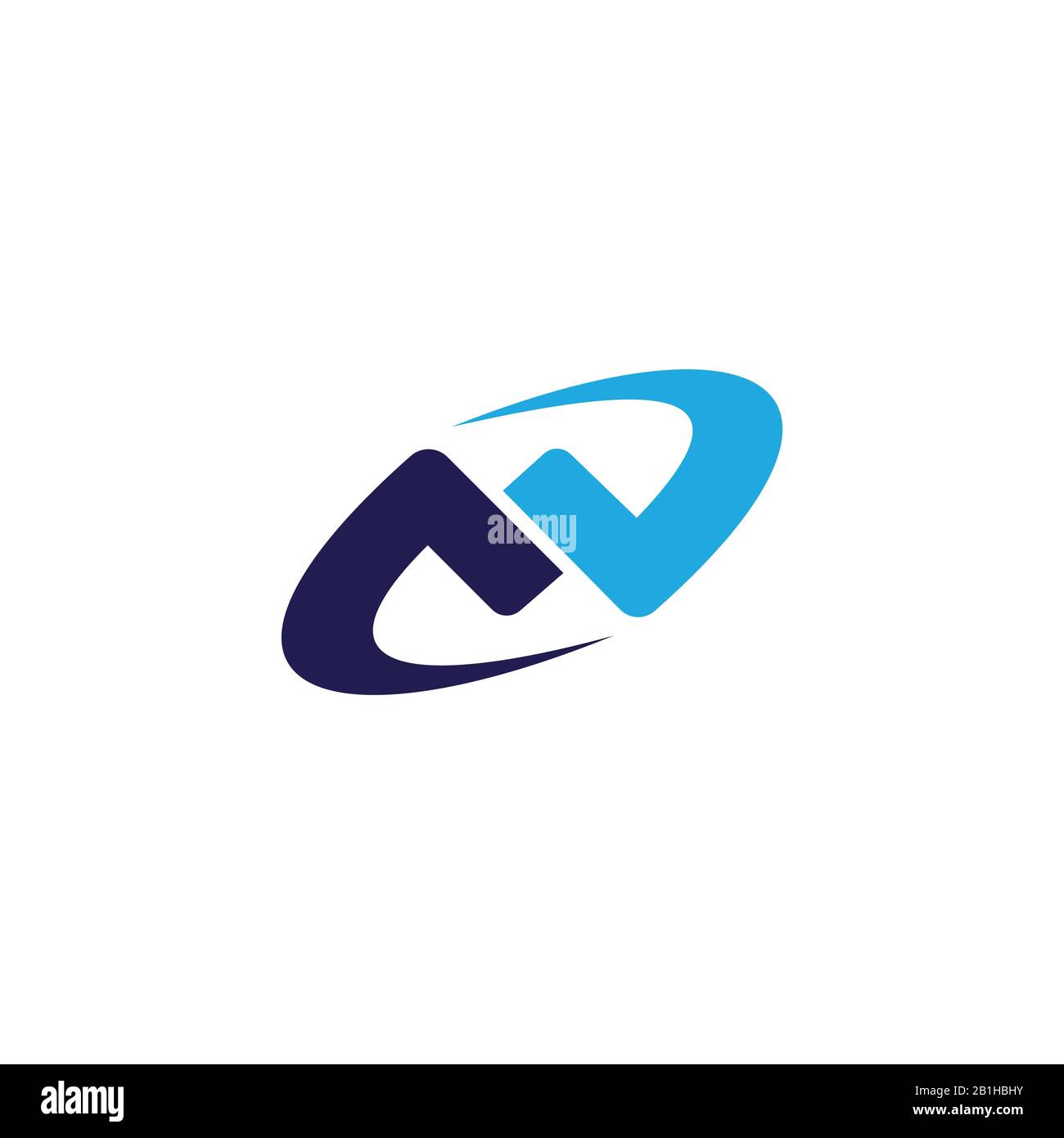 Initial letter mv or vm logo design template Stock Vector