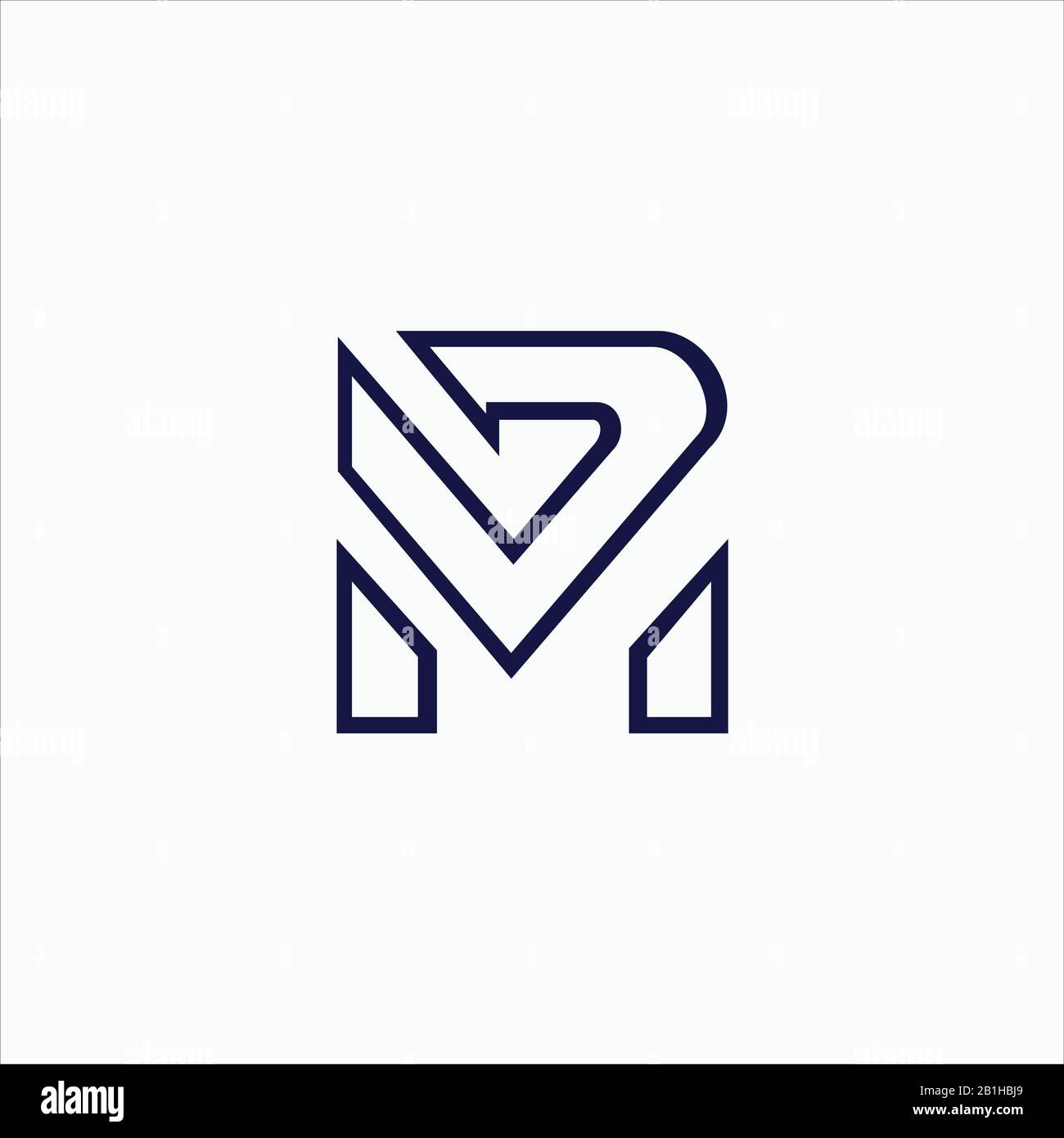 Initial letter mv or vm logo design template Stock Vector Image & Art ...