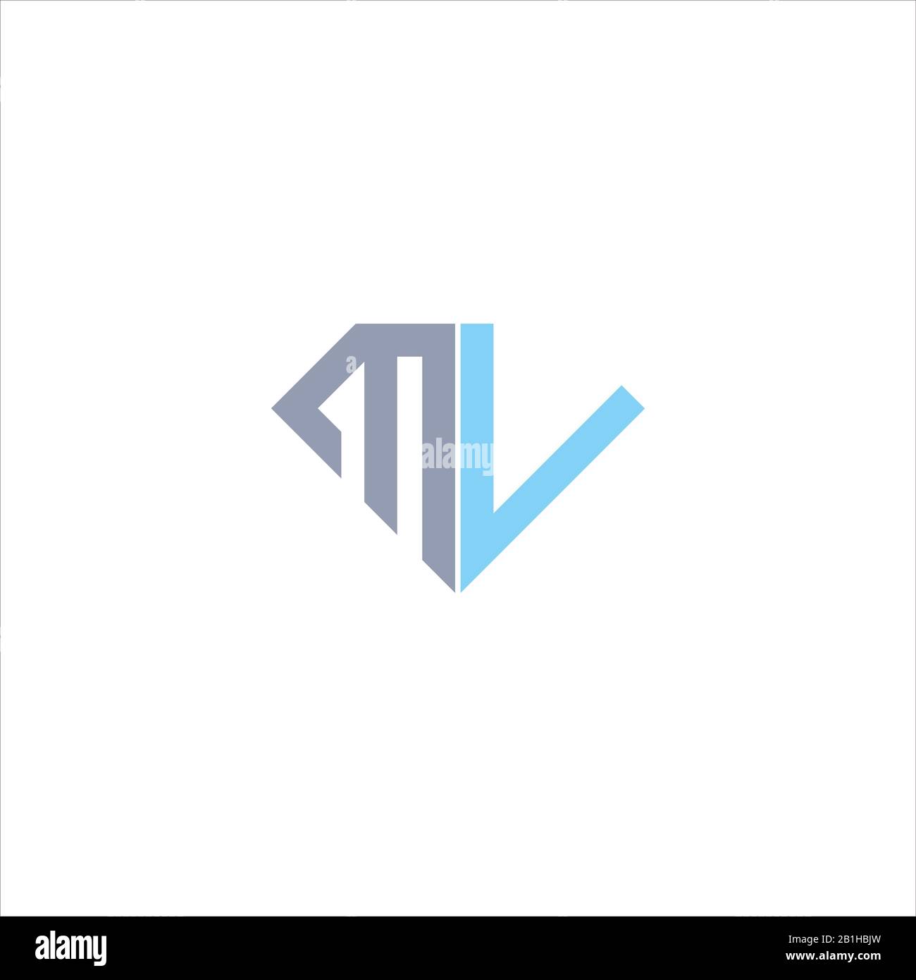 Initial letter mv or vm logo design template Stock Vector Image & Art ...