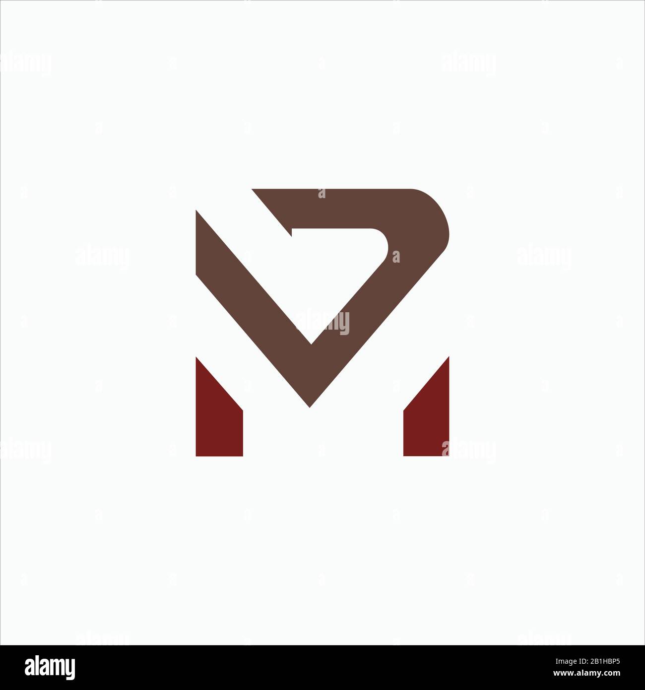 Initial letter mv or vm logo design template Stock Vector