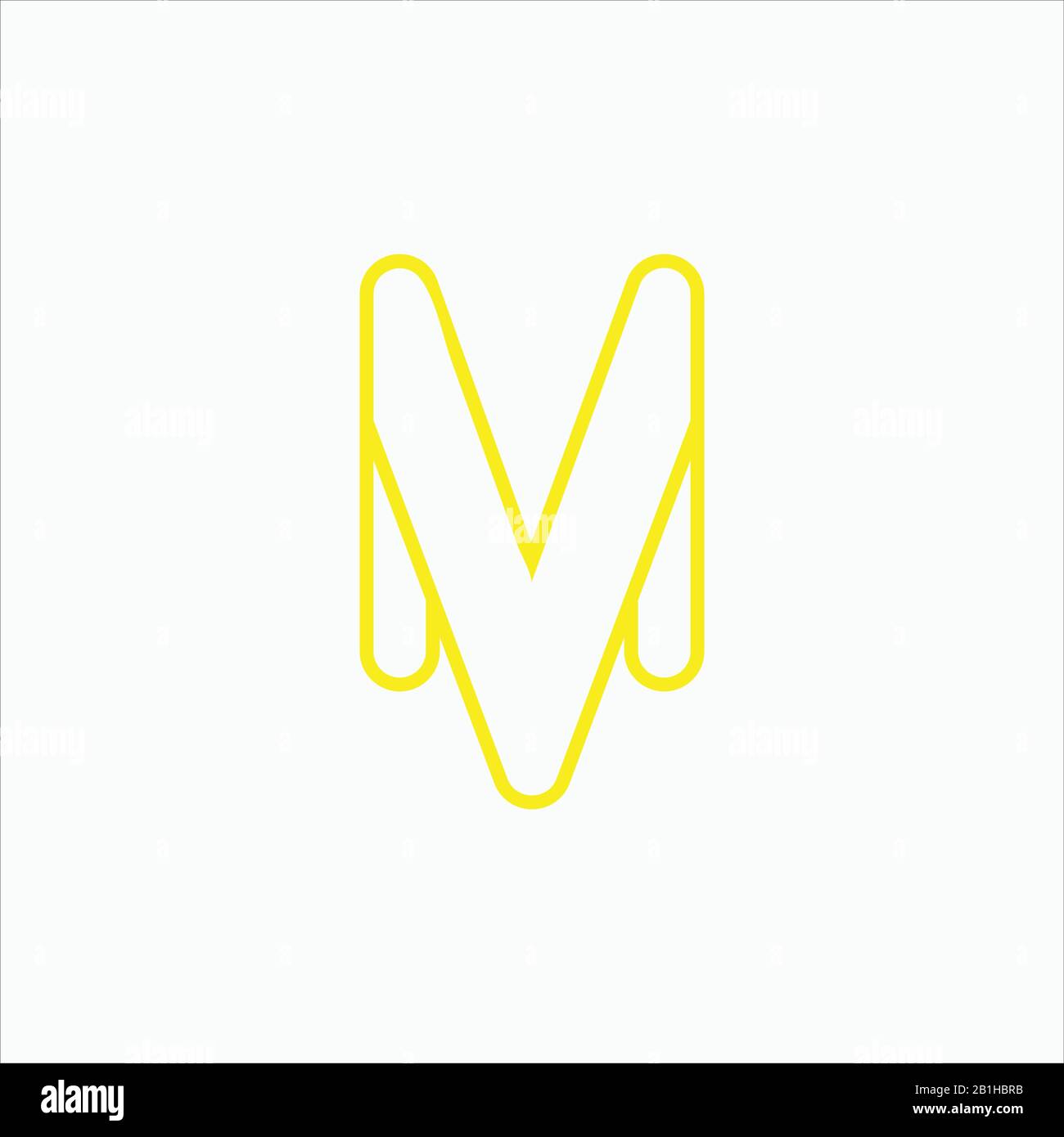 Initial letter mv or vm logo design template Stock Vector