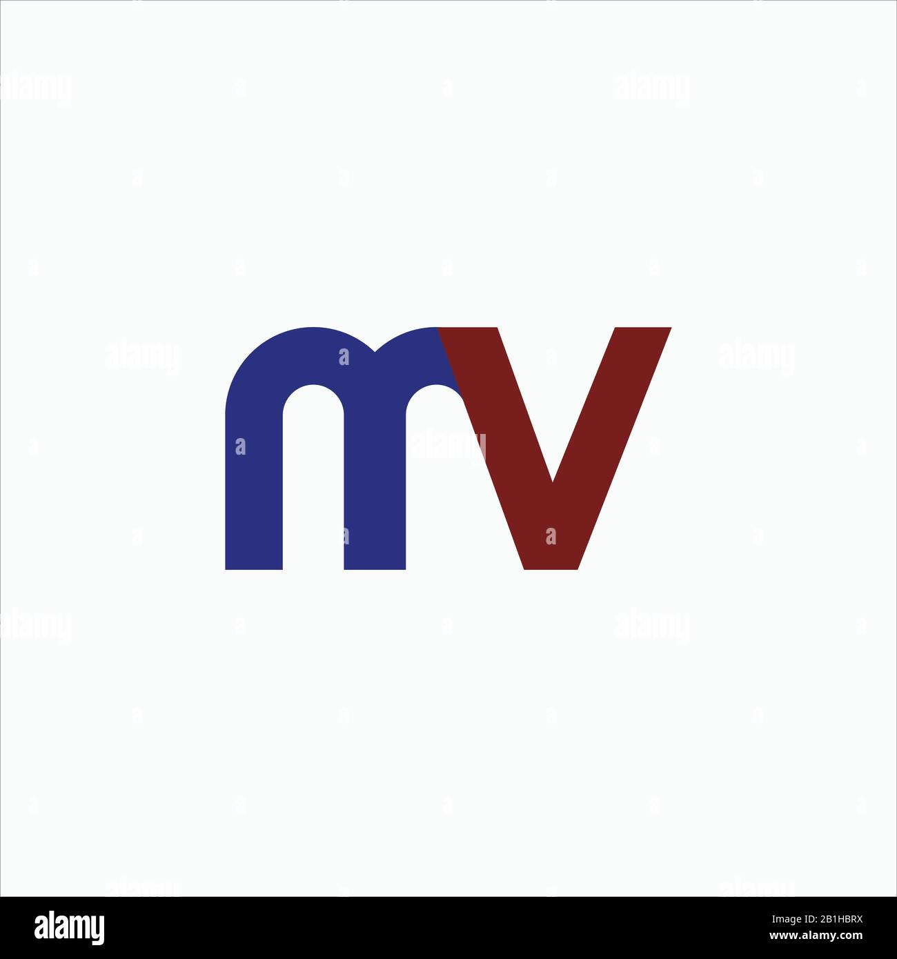 Initial letter mv or vm logo design template Stock Vector Image & Art ...