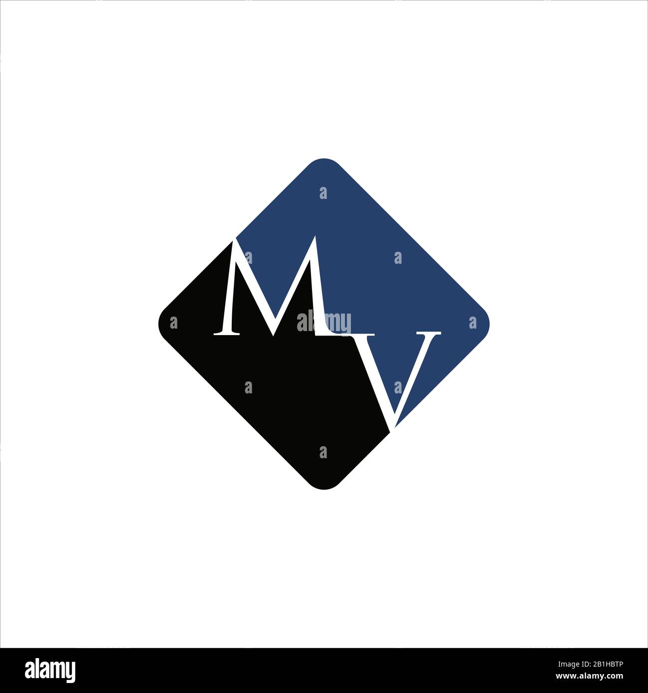 Initial letter mv or vm logo design template Stock Vector Image & Art ...