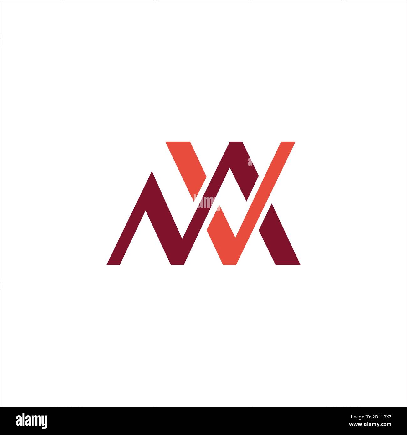 Initial letter mv or vm logo design template Stock Vector Image & Art ...