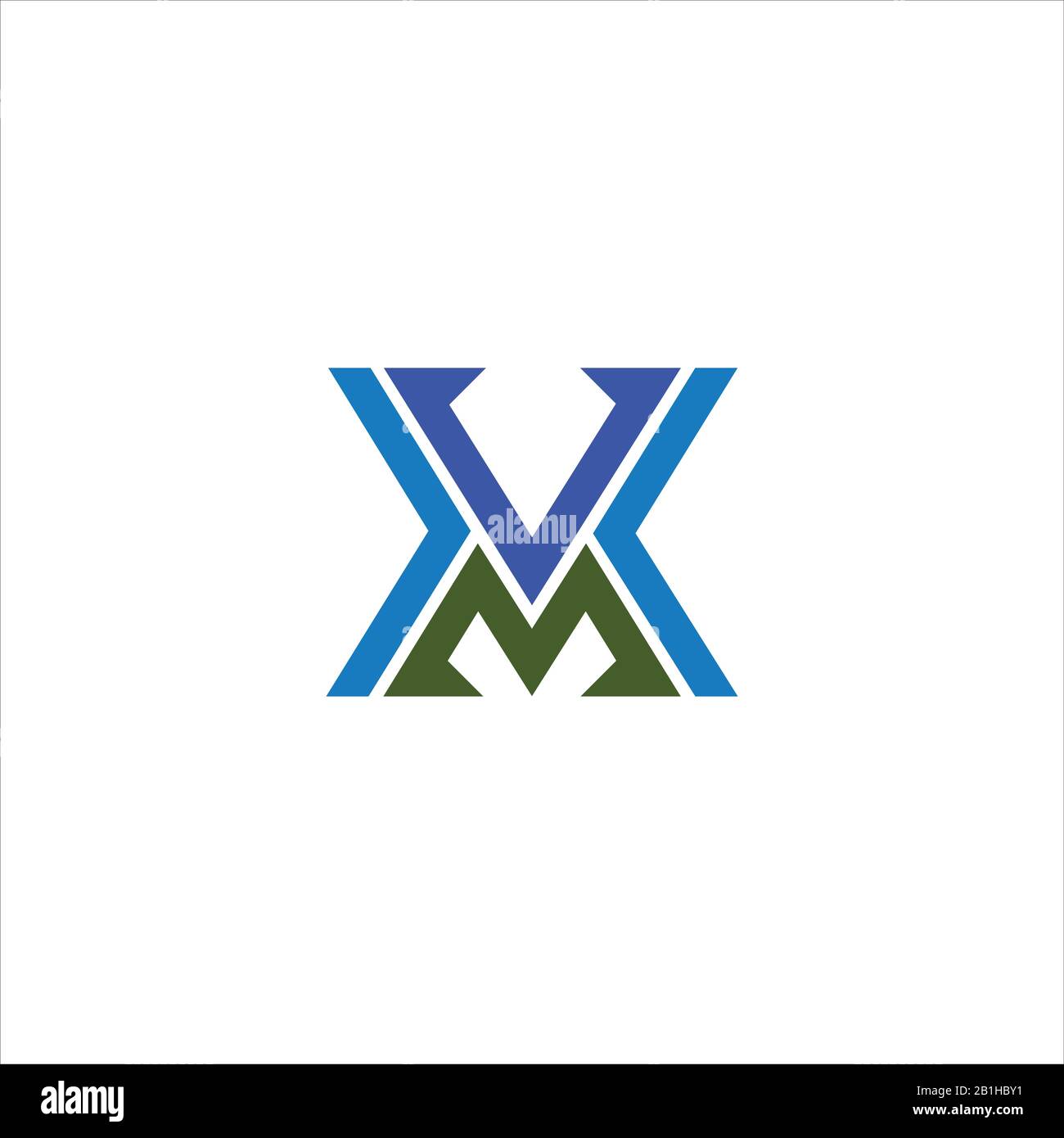 Initial letter mv or vm logo design template Stock Vector Image & Art ...