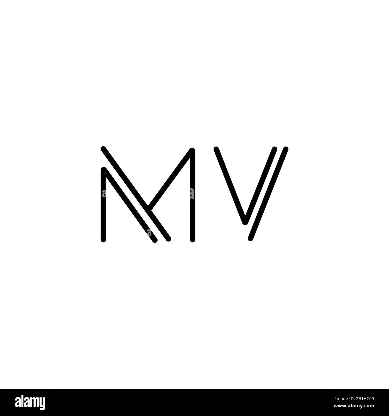 Initial letter mv or vm logo design template Stock Vector Image & Art ...
