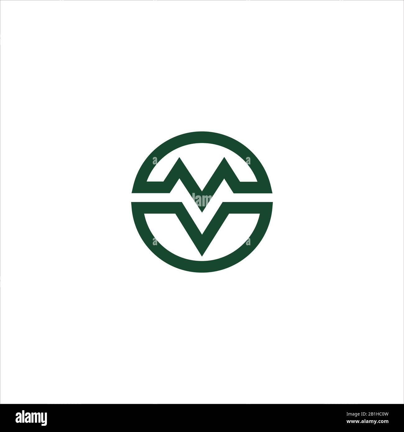 Initial letter mv or vm logo design template Stock Vector Image & Art ...