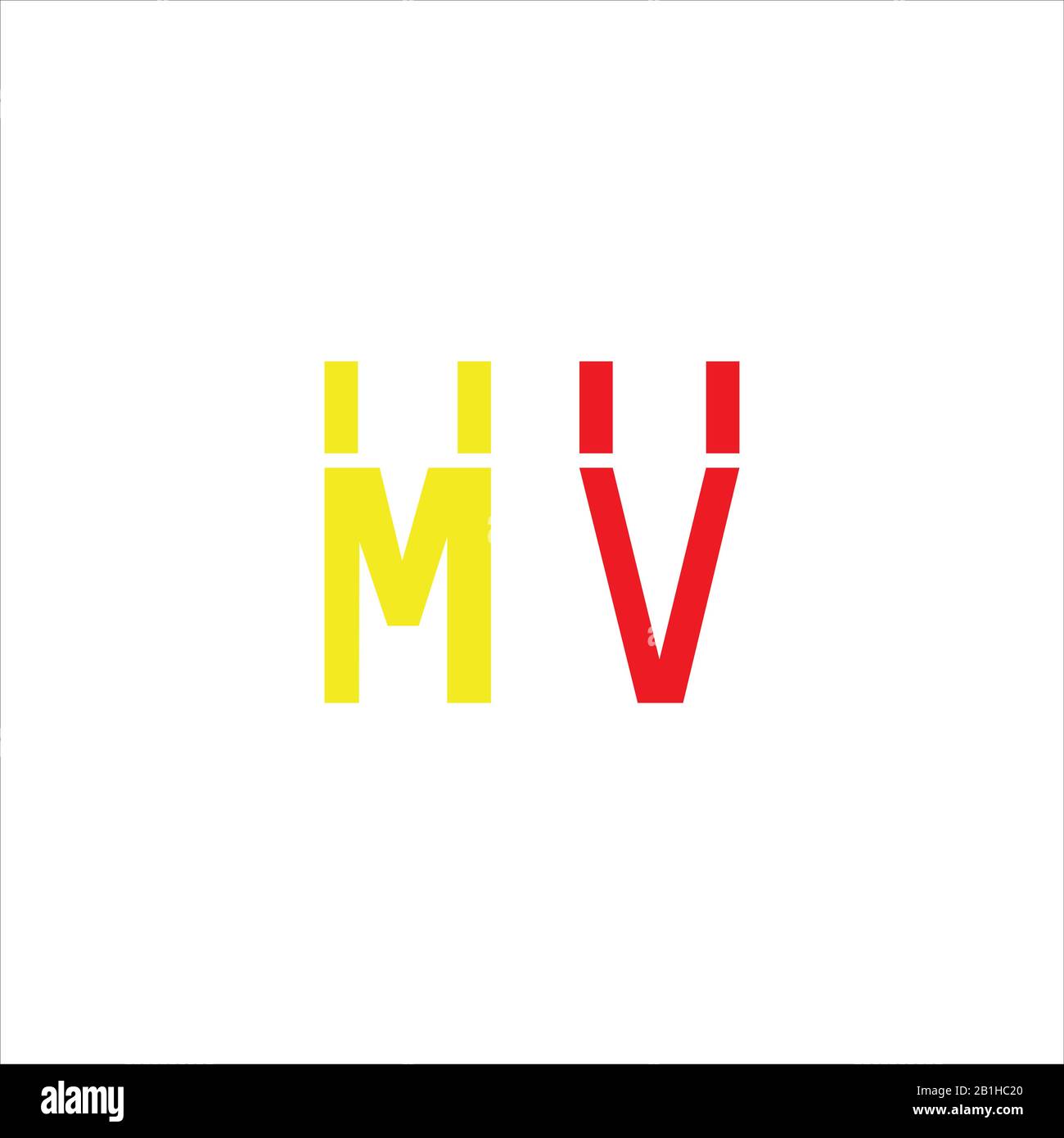 Initial letter mv or vm logo design template Stock Vector Image & Art ...