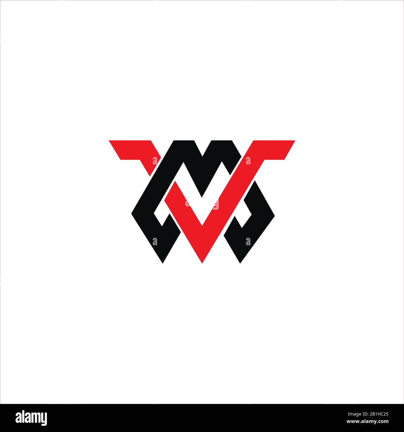 Initial letter mv or vm logo design template Stock Vector Image & Art ...