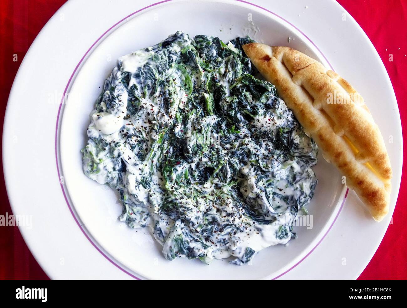 Turkish Meze Borani Esfenaj. Spinach and Yogurt Dip Stock Photo Alamy