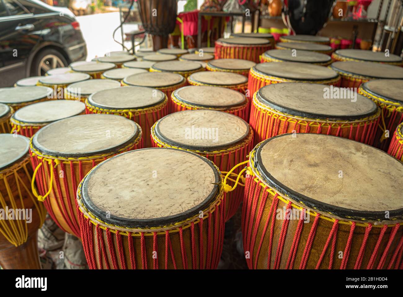 Long drum that has been machined into shape Long drums that are