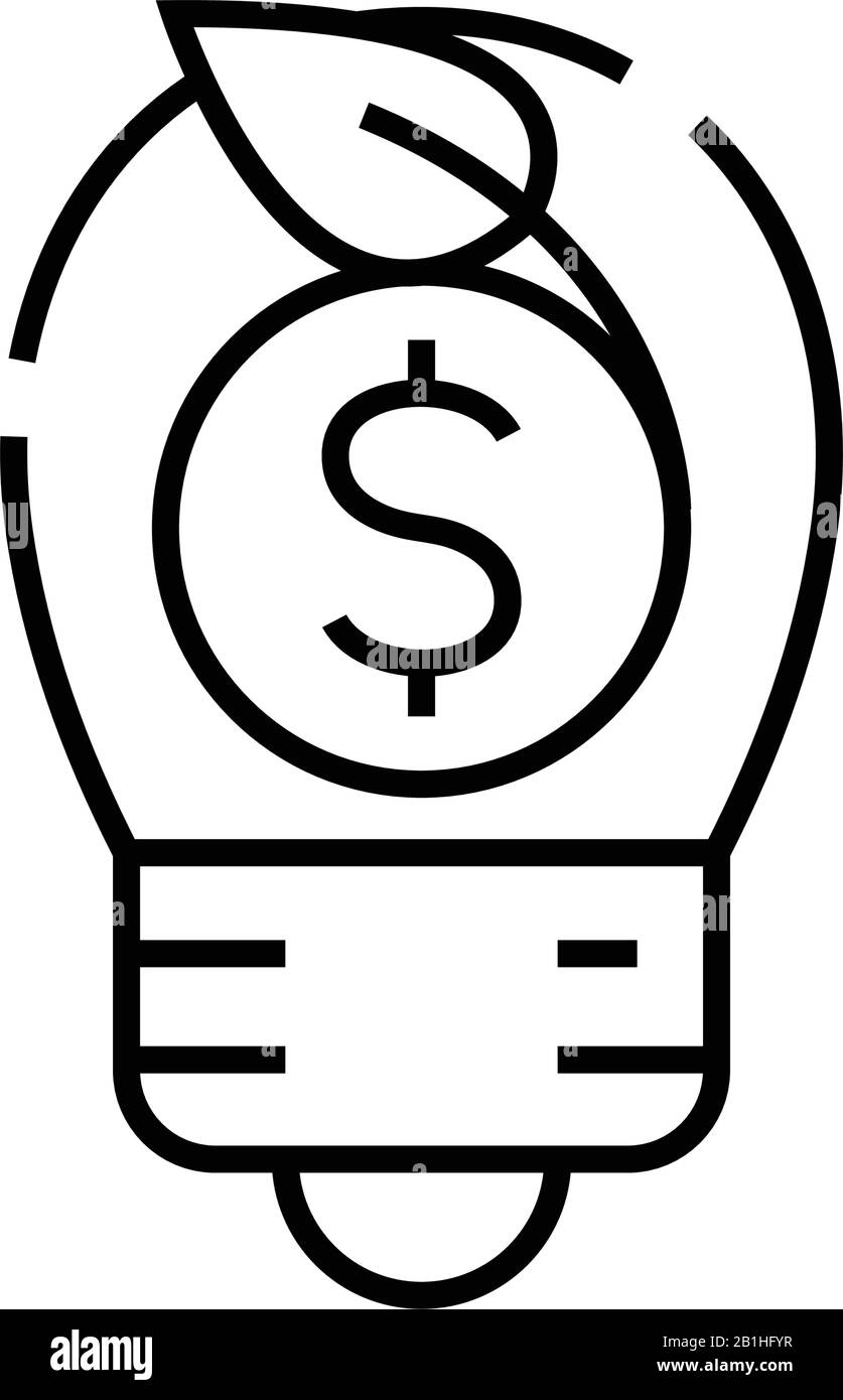 Financial idea line icon, concept sign, outline vector illustration ...