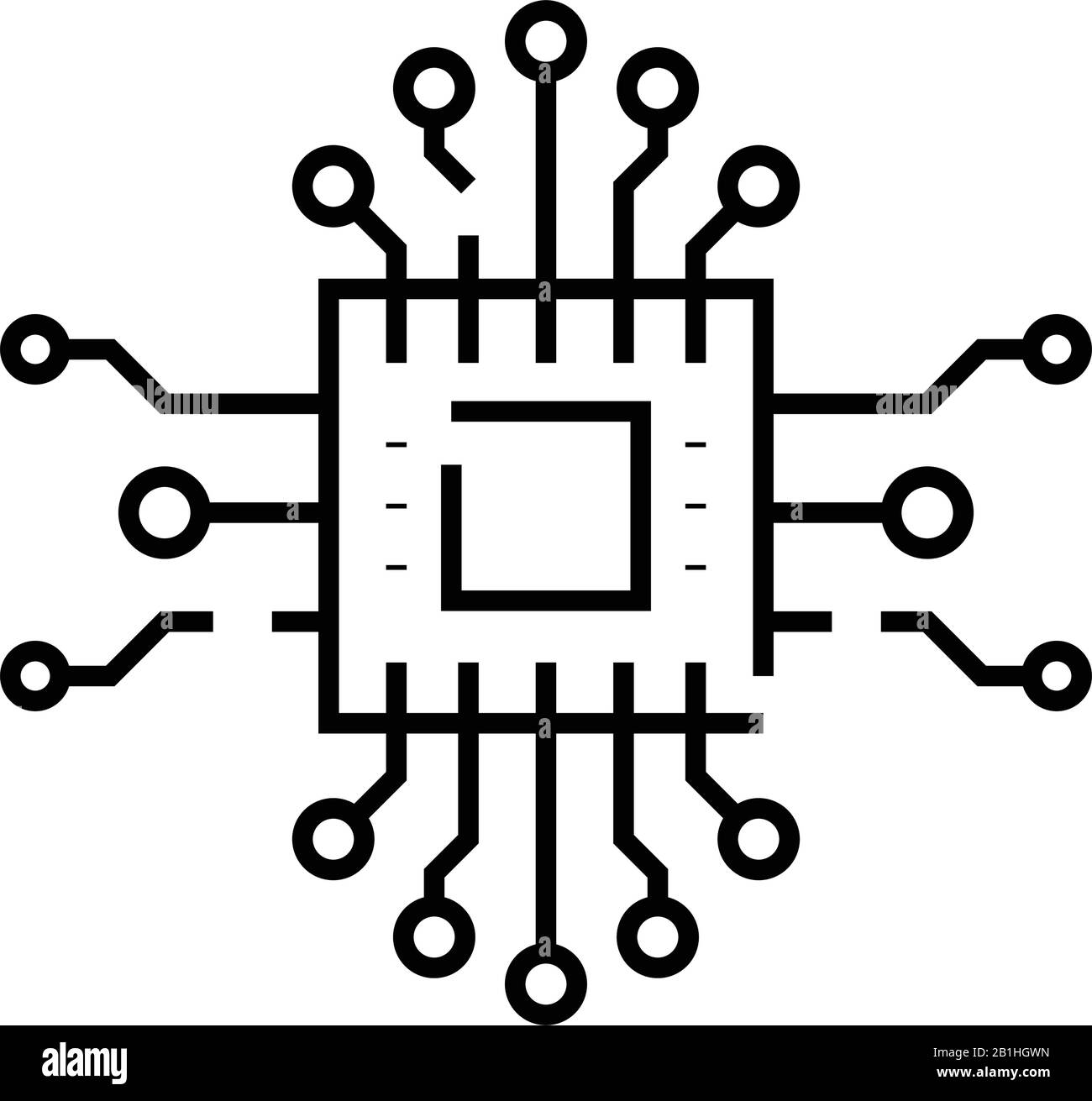 Electronic component line icon, concept sign, outline vector ...