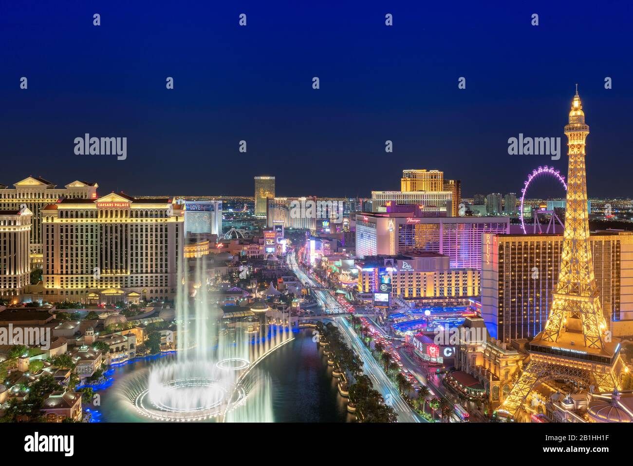 Las Vegas strip in Nevada as seen at night Stock Photo - Alamy
