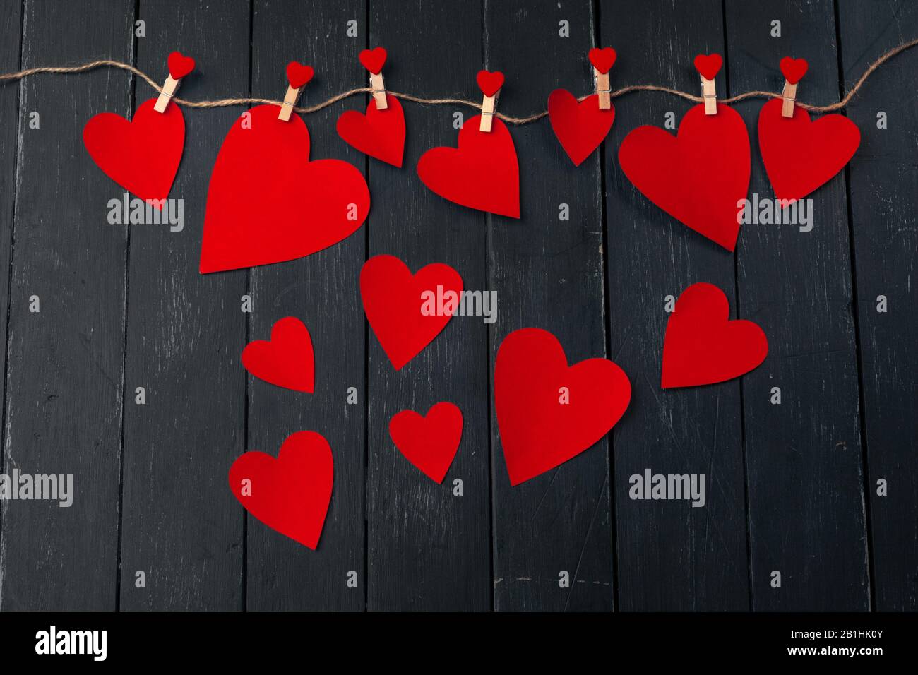 Valentines day red heart on old wood. Holidays background Stock Photo ...