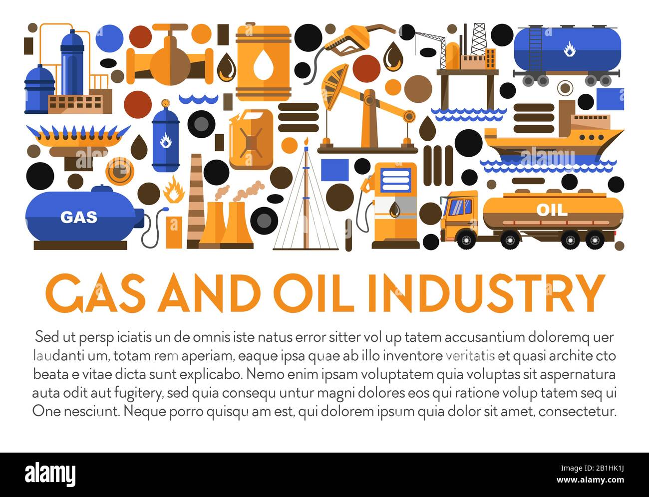 Factory and plant, gas and oil industry, natural resources mining banner Stock Vector