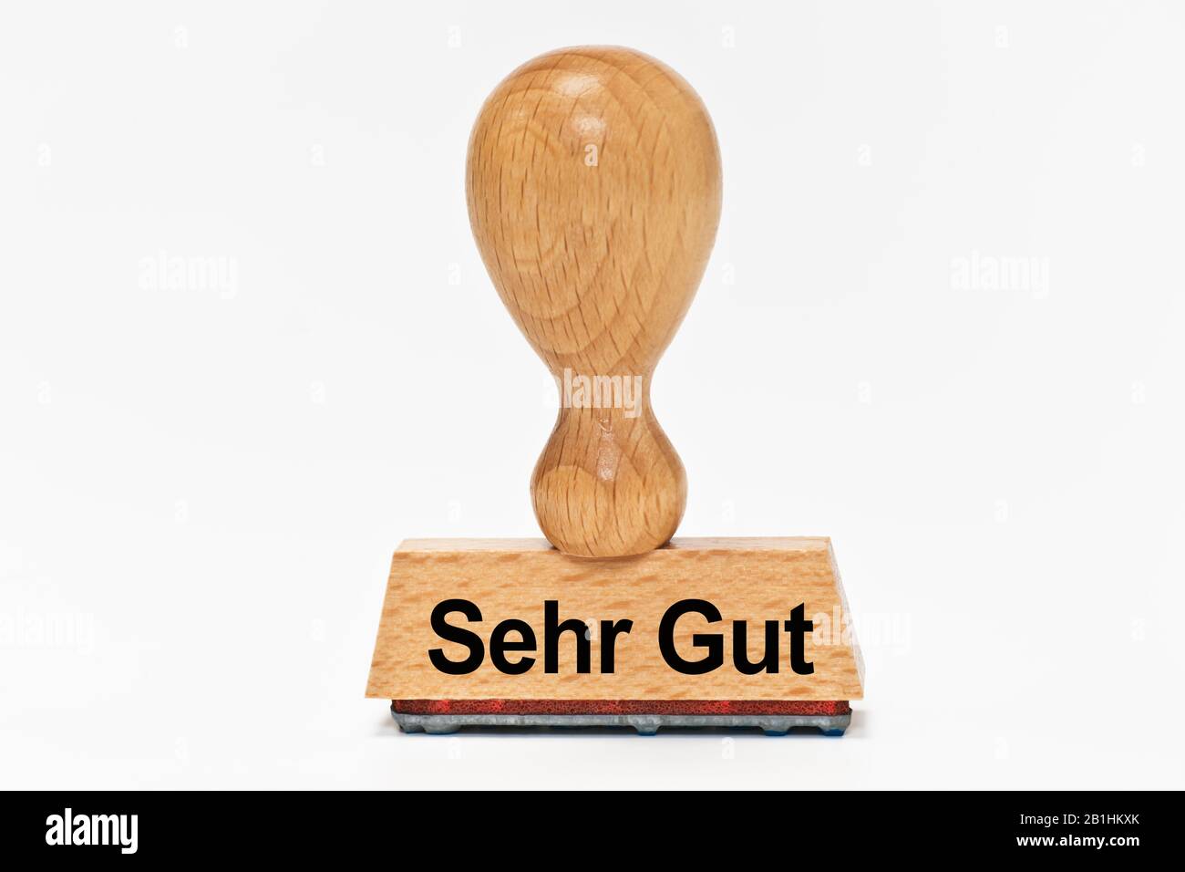 a stamp with the inscription Sehr Gut (Very well) Stock Photo