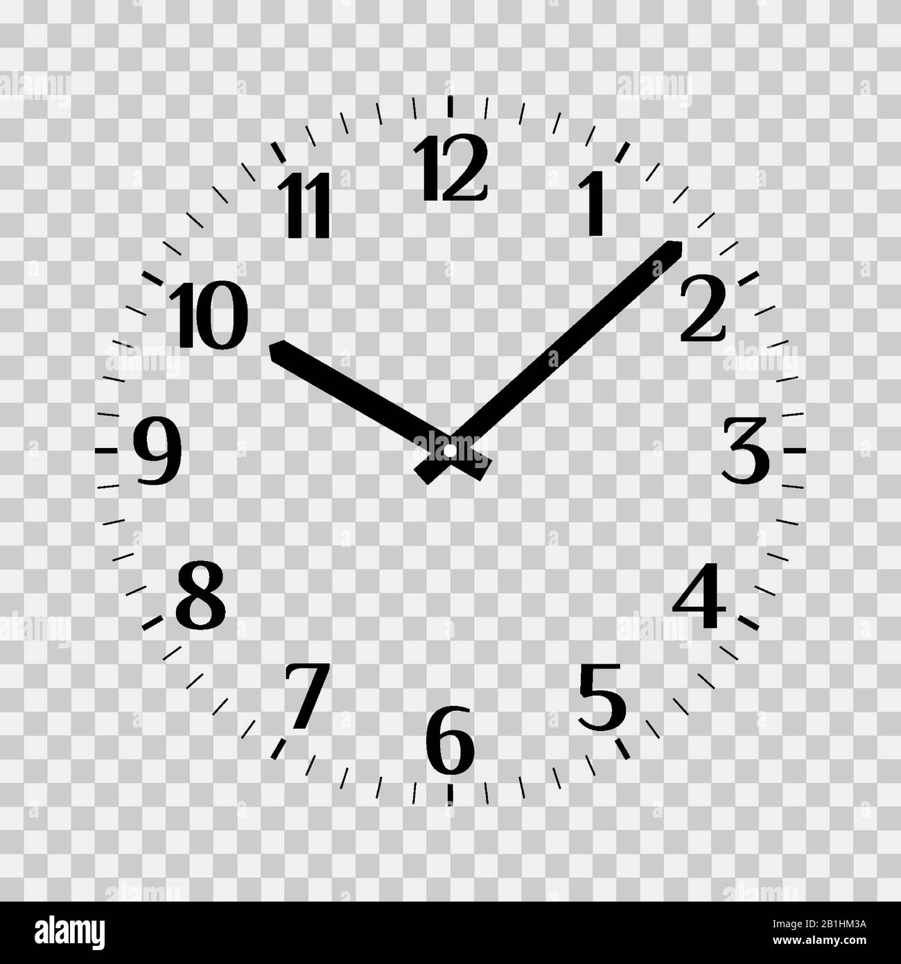 Classic clock face vector mockup isolated on transparent background