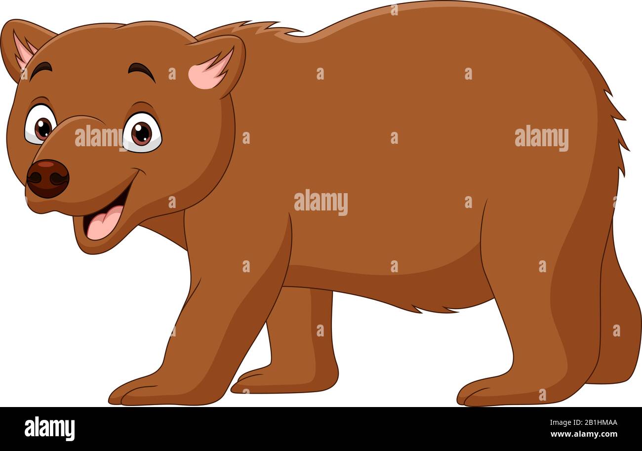 Cartoon brown bear walking isolated on white background Stock Vector Image  & Art - Alamy