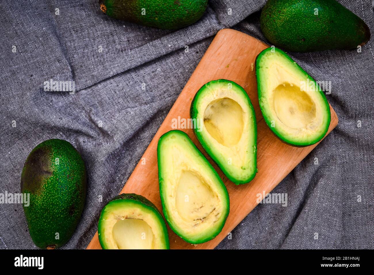 Halves fresh avocado, Ripe avocado and cut avocado with bone. Copy