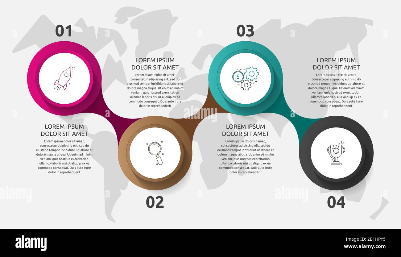 Vector template circle infographics. Business concept with 4 options ...