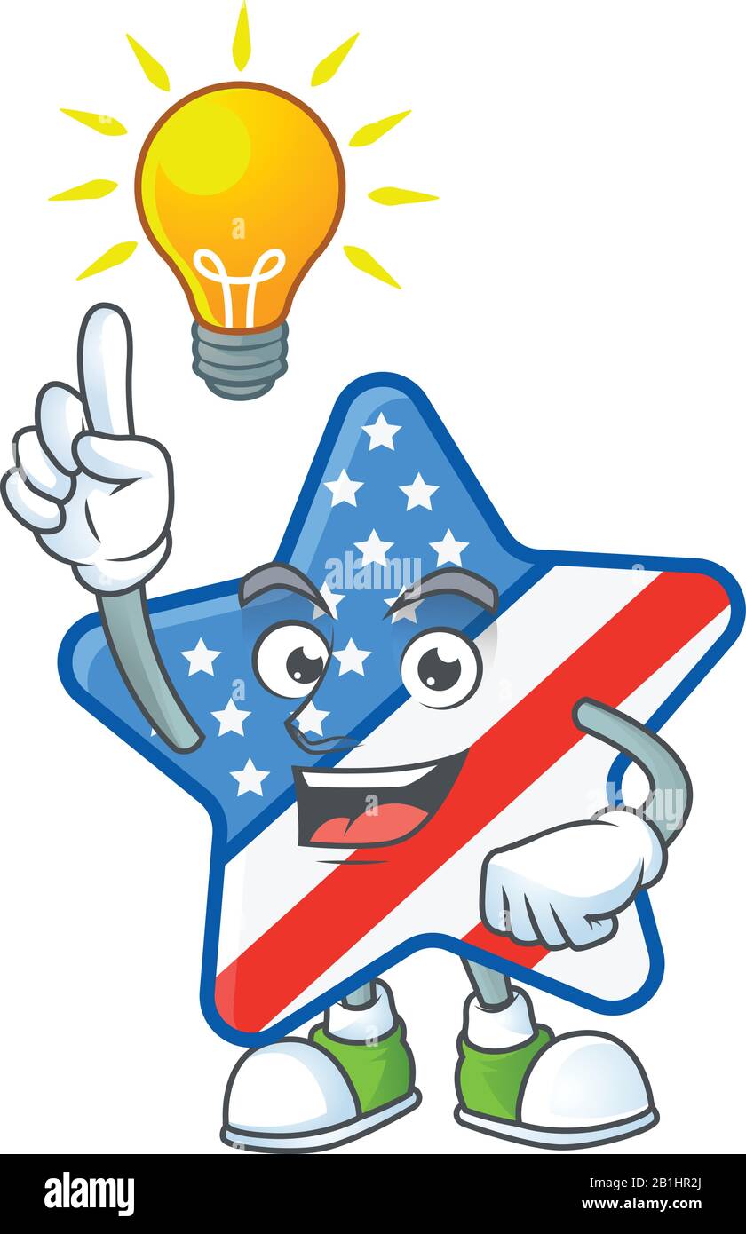 Smart USA star cartoon character has an idea Stock Vector Image & Art