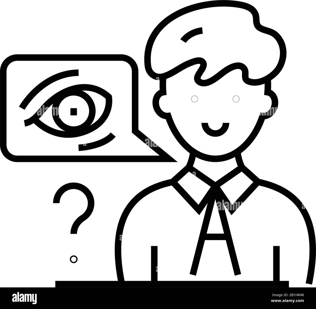 Eyewitness testimony line icon, concept sign, outline vector