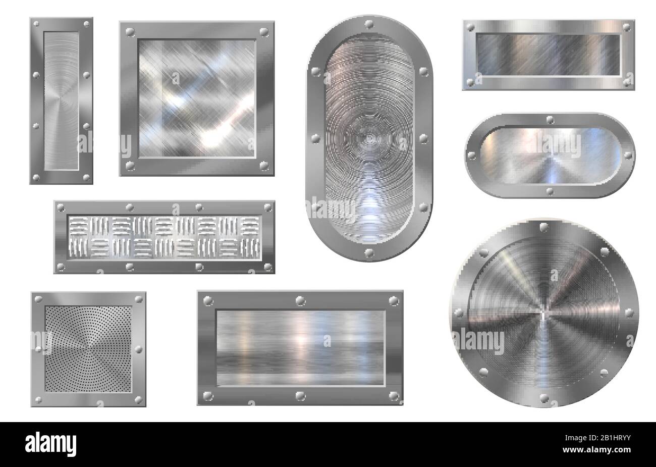 Metal plate banner. Steel signboard, brushed metals banners and ...