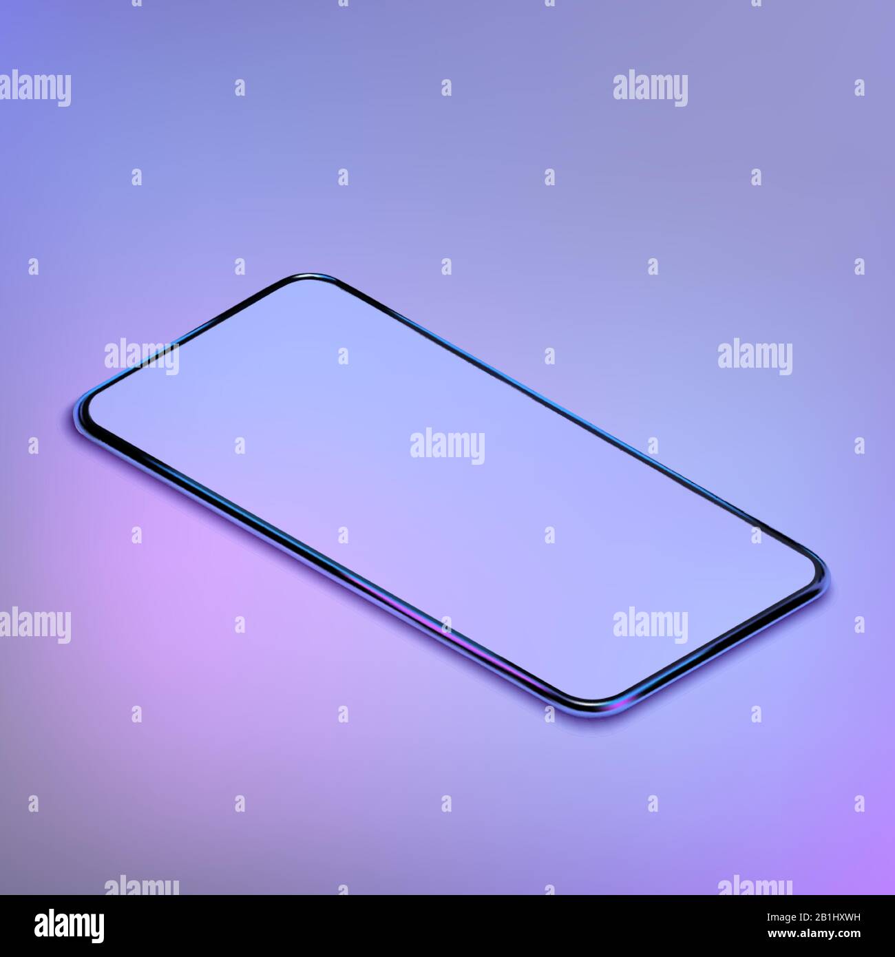 3D isometric realistic colorful smartphone mockup. Template for ...