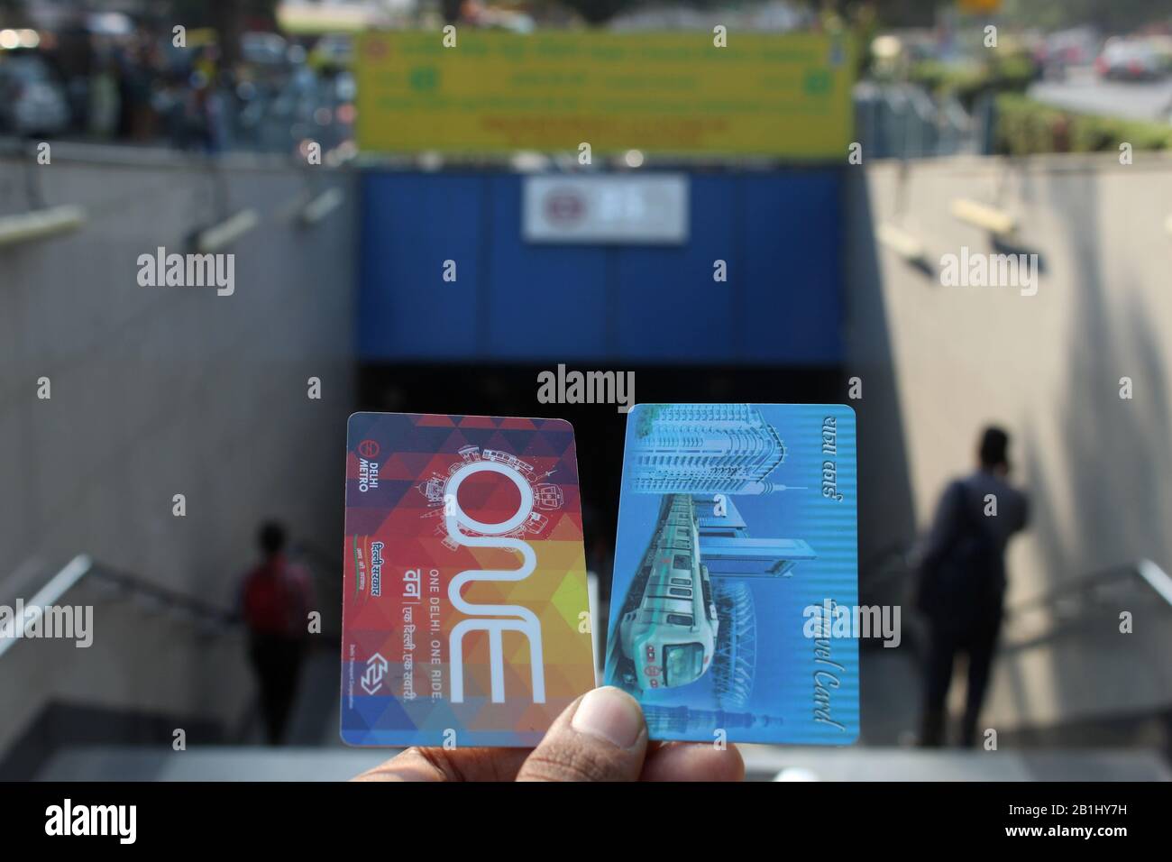 Metro cards on metro station, Delhi, India Stock Photo