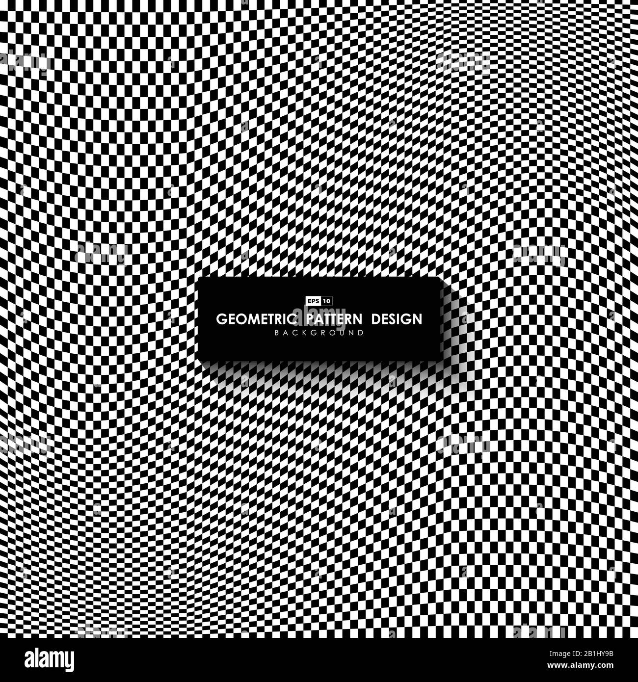 Abstract white and black square pattern mesh design artwork background. Use for ad, poster, artwork, template design. illustration vector eps10 Stock Vector